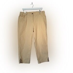Ruby Rd. Women's Tan Chinos with Embroidered‎ Detail